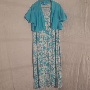 Blue Floral Maxi Dress